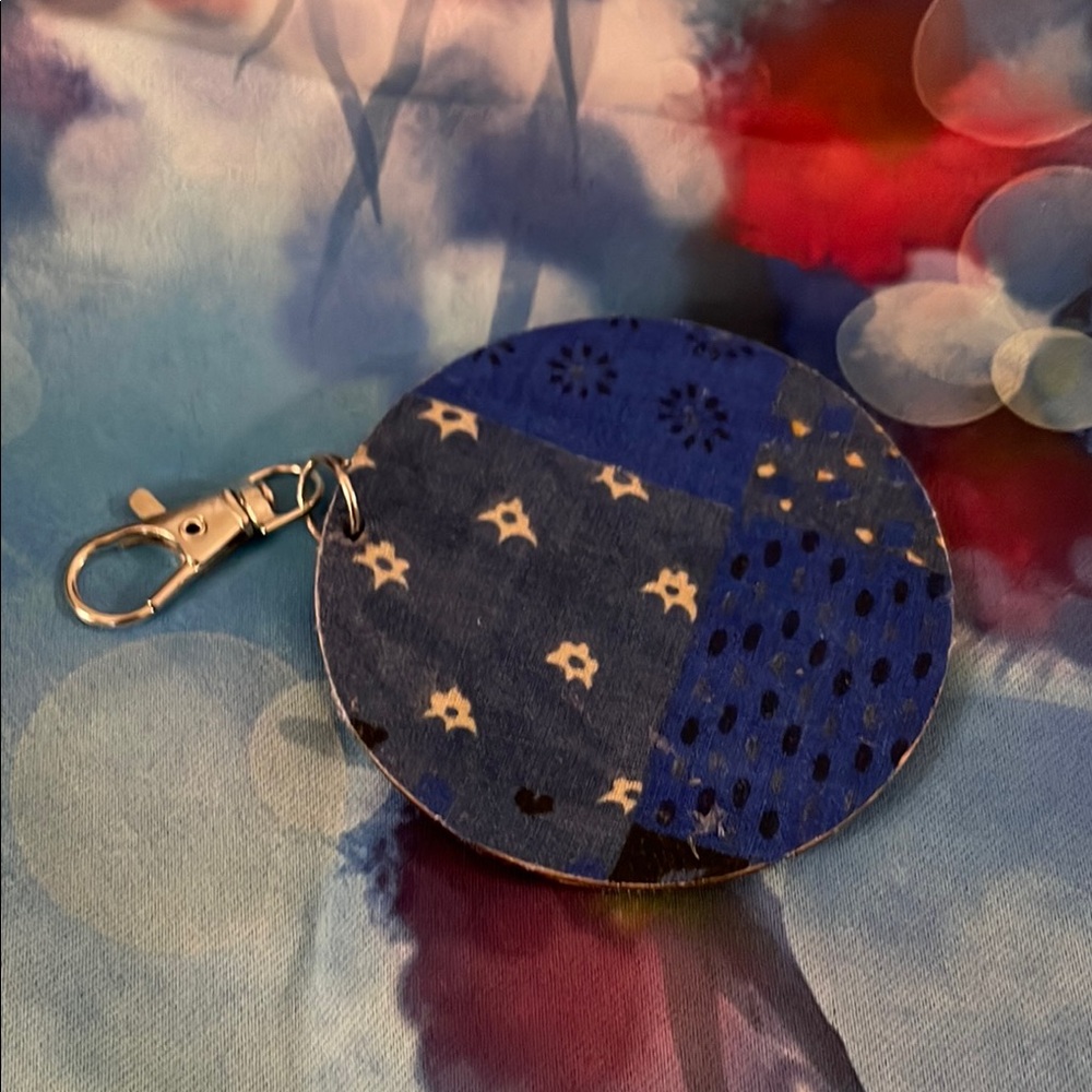 Blue Patterned Keychain
